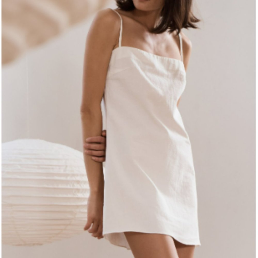 *NEVER WORN* St. Agni Anzu Linen-Blend Mini Dress, Size SMALL